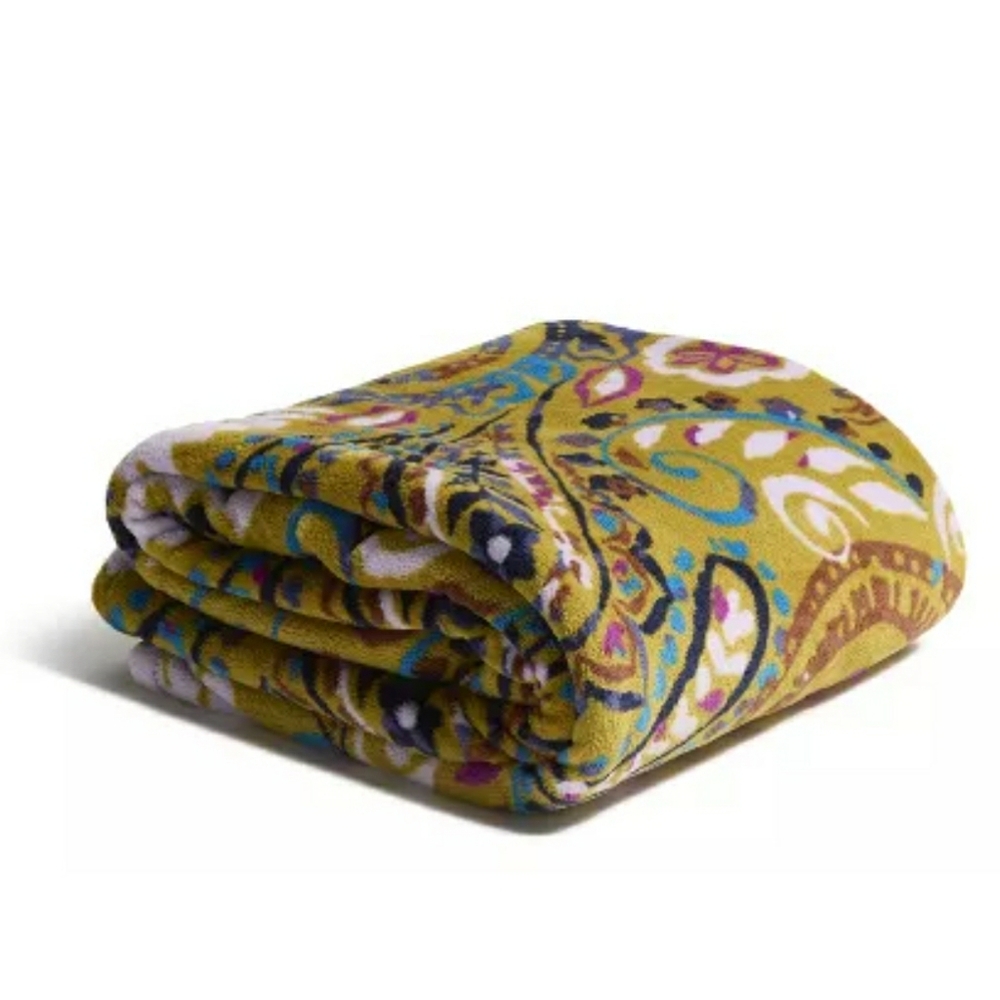 Vera Bradley Floral Moti Paisley Patterned Fabric  Blanket Throw